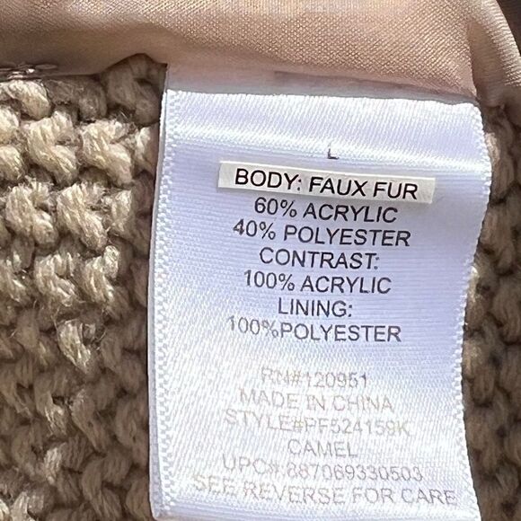 EUC Pink Republic Faux Fur Vest with knit sweater back. Size L - Picture 5 of 7